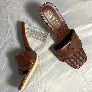 Cape Robbin Brown Woven Heeled Sandals